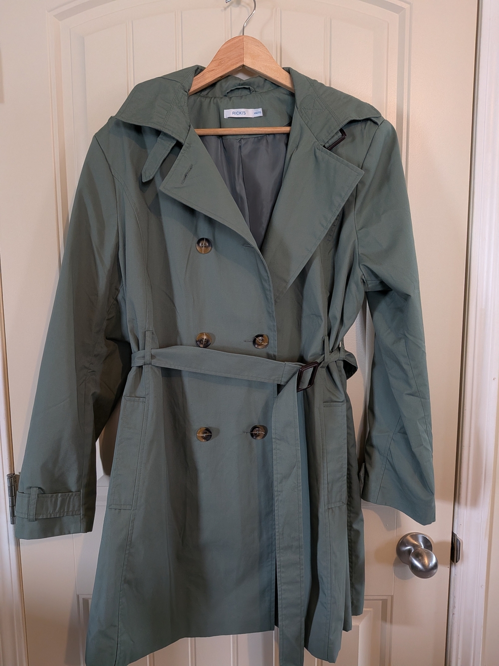 NWOT Double-Breasted Trench Coat - Sage Green Ricki's